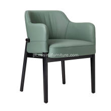 Cadeiras de tronco de braço de madeira de estilo minimalista verde